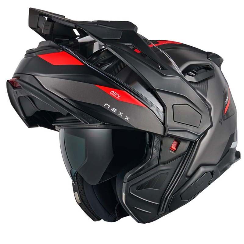 Casque moto modulable Nexx X.Lifecountry Terra gris-rouge mat soldes