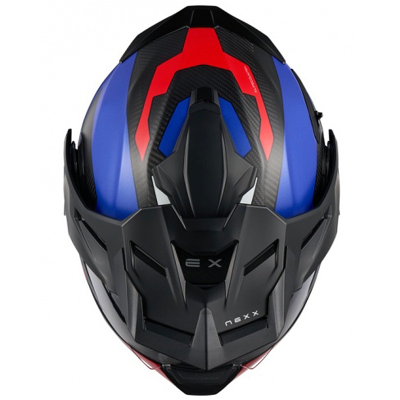 Casque moto modulable Nexx X.Lifecountry Terra bleu-rouge mat