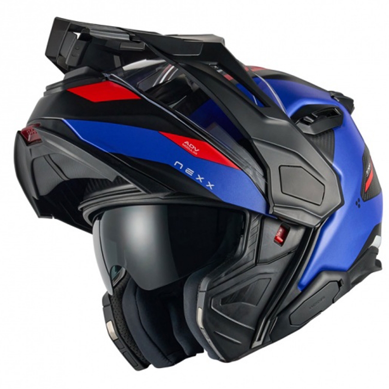 Casque moto modulable Nexx X.Lifecountry Terra bleu-rouge mat