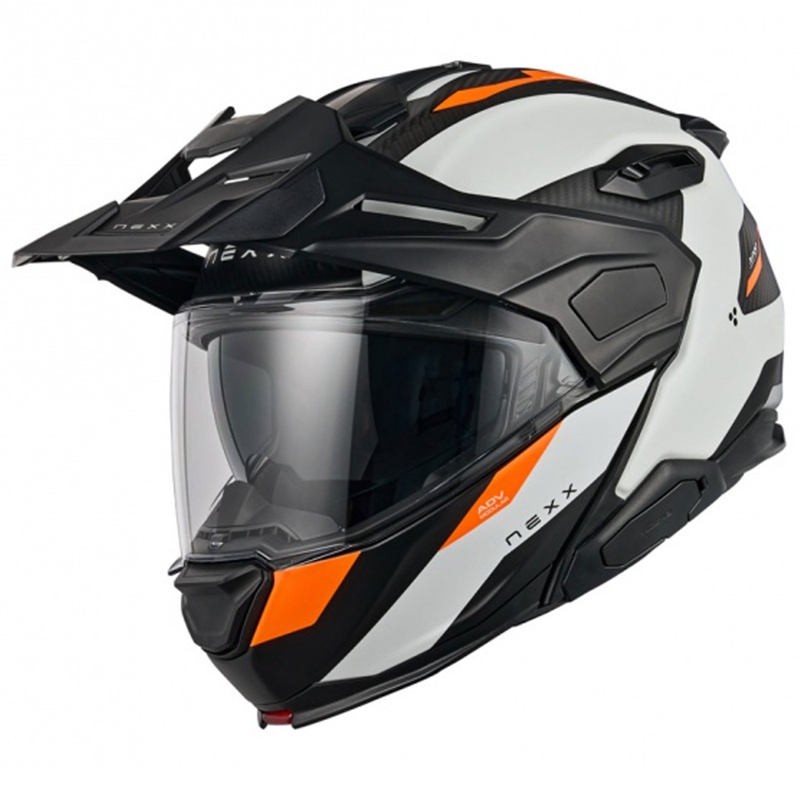 Casque moto modulable Nexx X.Lifecountry Terra blanc-orange mat soldes