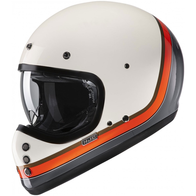 Casque moto intégral HJC V60 Scoby MC7 beige-noir-orange-gris