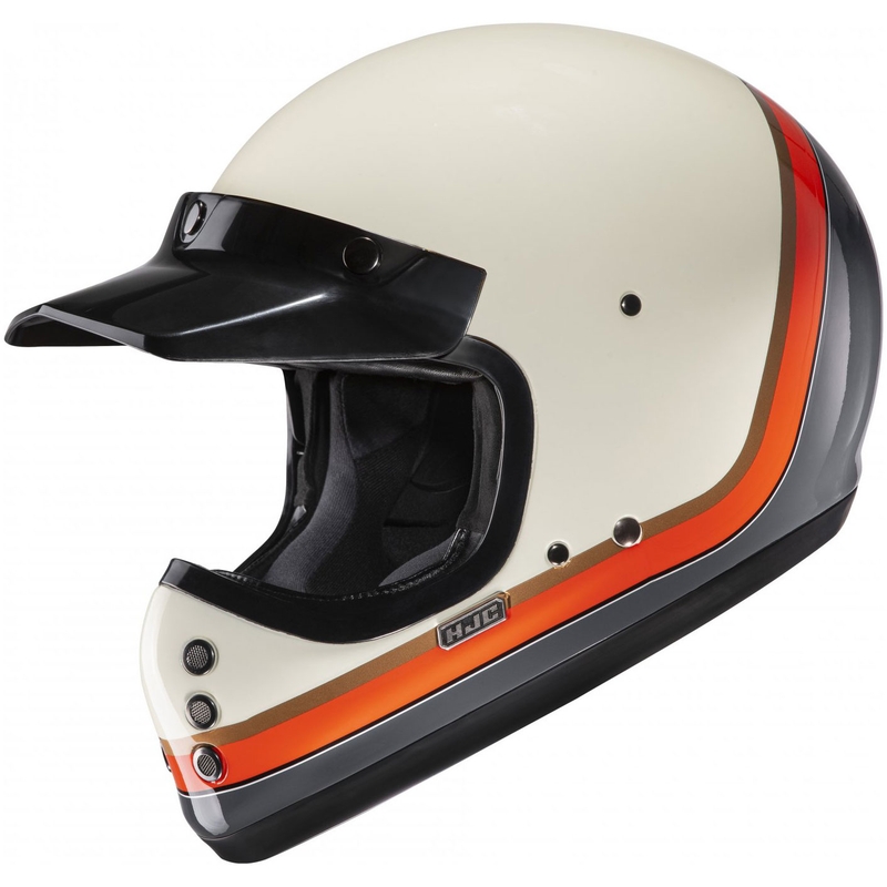 Casque moto intégral HJC V60 Scoby MC7 beige-noir-orange-gris