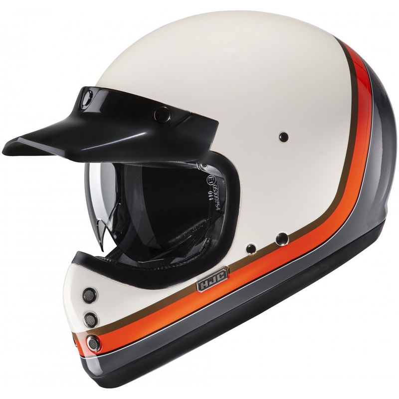 Casque moto intégral HJC V60 Scoby MC7 beige-noir-orange-gris