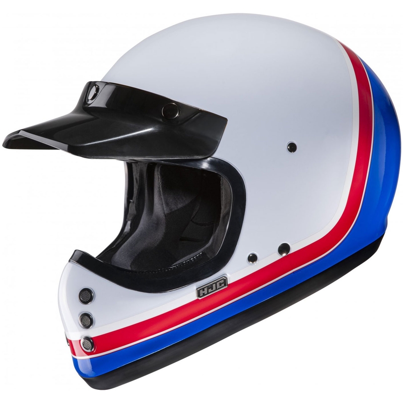 Casque moto intégral HJC V60 Scoby MC21 blanc-rouge-bleu