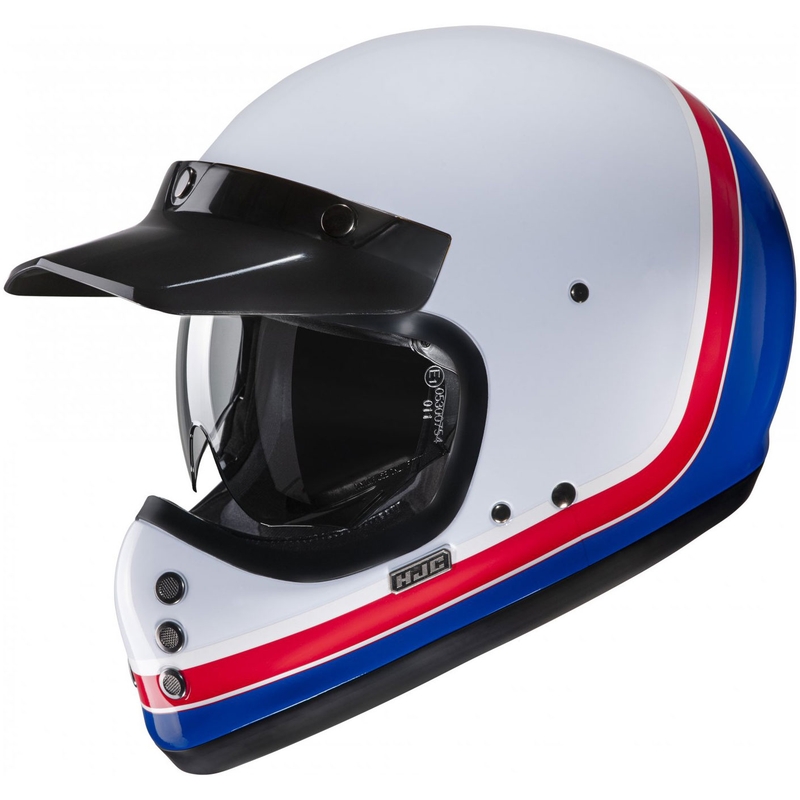 Casque moto intégral HJC V60 Scoby MC21 blanc-rouge-bleu