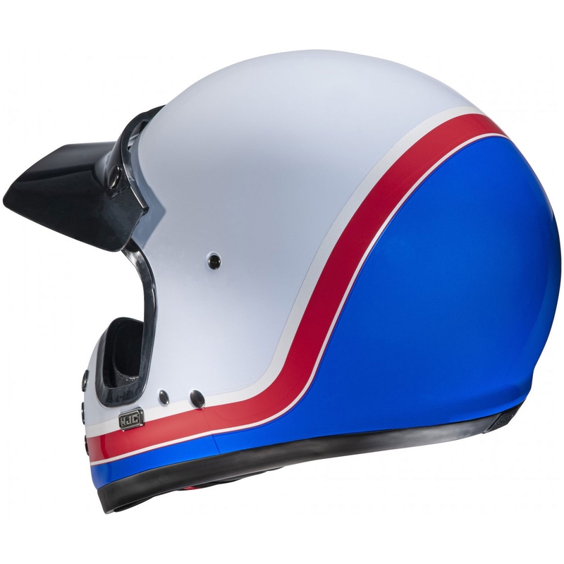 Casque moto intégral HJC V60 Scoby MC21 blanc-rouge-bleu