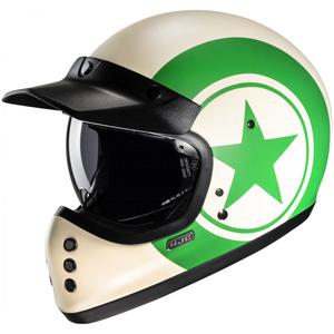 Casque moto intégral HJC V60 Nyx MC4SF blanc-vert