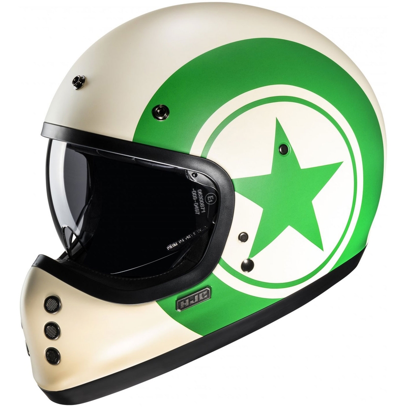 Casque moto intégral HJC V60 Nyx MC4SF blanc-vert