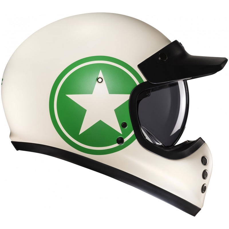 Casque moto intégral HJC V60 Nyx MC4SF blanc-vert