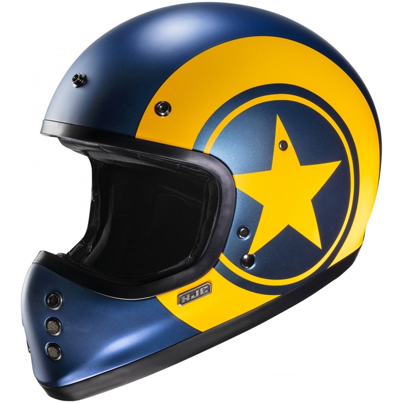 Casque moto intégral HJC V60 Nyx MC3SF bleu-jaune