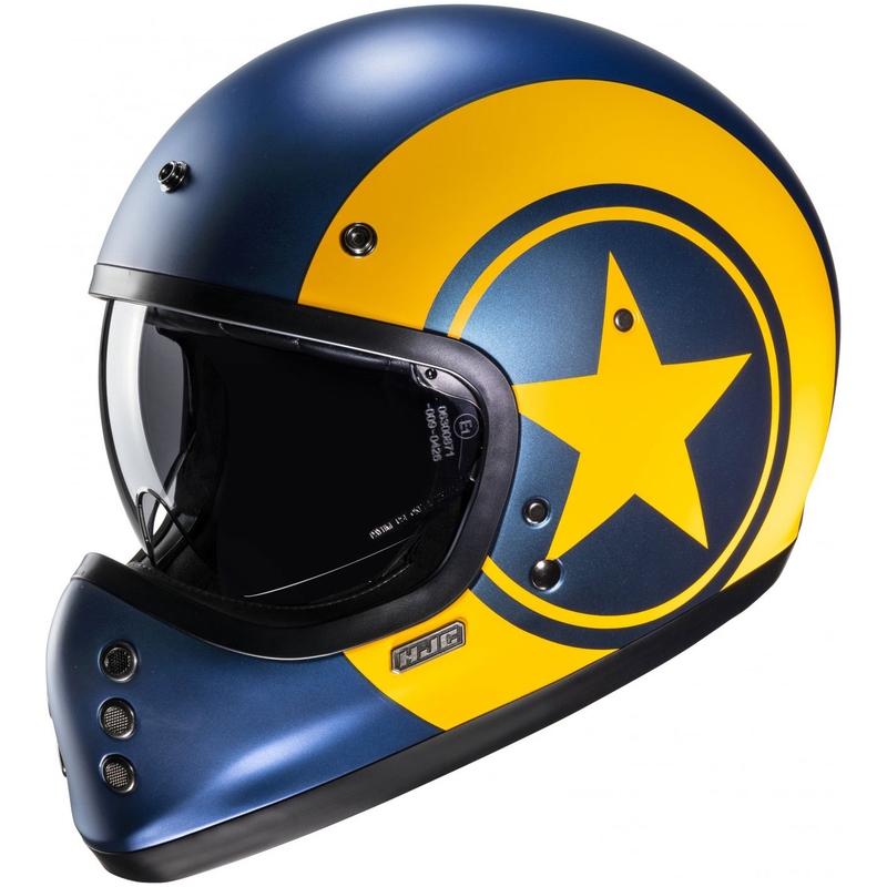 Casque moto intégral HJC V60 Nyx MC3SF bleu-jaune