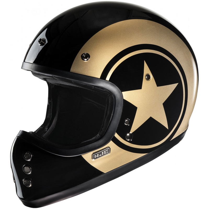 Casque moto intégral HJC V60 Nyx MC9 noir-or