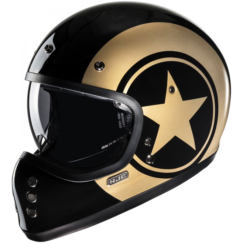 Casque moto intégral HJC V60 Nyx MC9 noir-or