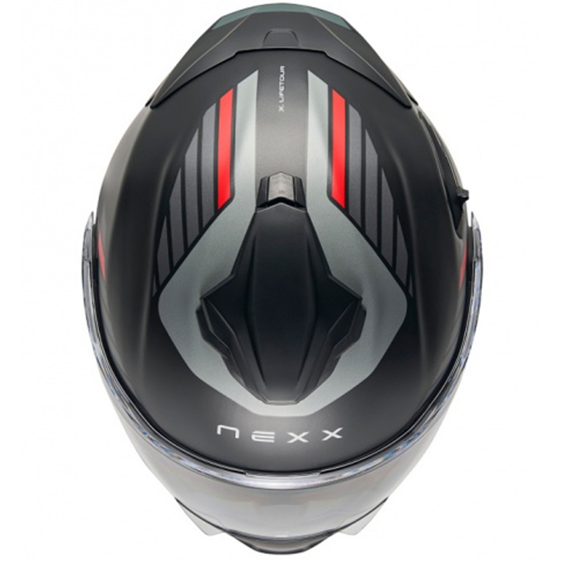 Casque moto modulable Nexx X.Lifetour Globe noir-rouge mat soldes