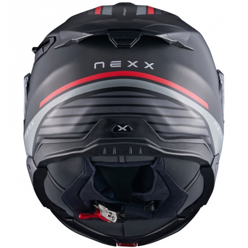 Casque moto modulable Nexx X.Lifetour Globe noir-rouge mat soldes