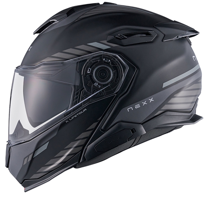 Casque moto modulable Nexx X.Lifetour Globe noir-gris mat soldes