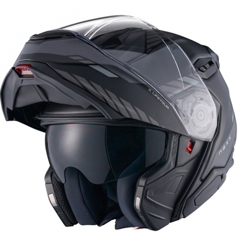 Casque moto modulable Nexx X.Lifetour Globe noir-gris mat soldes