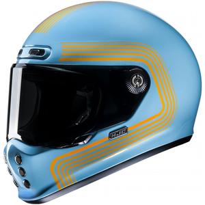 Casque moto intégral HJC V10 Foni MC27 turquoise-orange