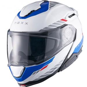 Casque moto modulable Nexx X.Lifetour Globe blanc-bleu