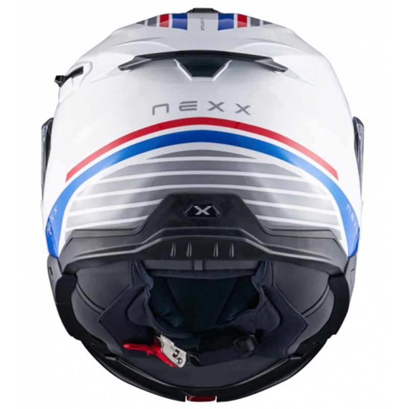 Casque moto modulable Nexx X.Lifetour Globe blanc-bleu
