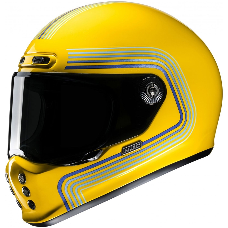 Casque moto intégral HJC V10 Foni MC3 jaune-bleu