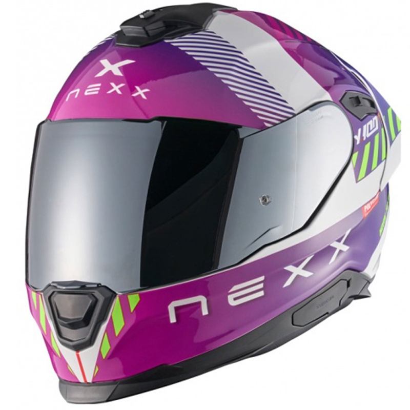 Casque moto intégral NEXX Y.100R Fade violet-blanc soldes
