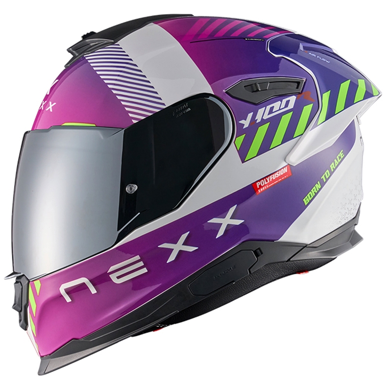 Casque moto intégral NEXX Y.100R Fade violet-blanc soldes