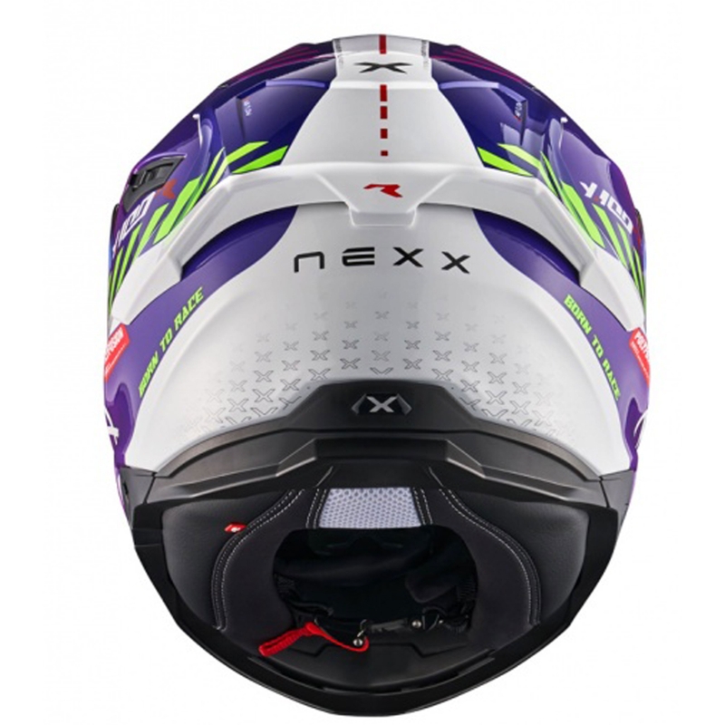 Casque moto intégral NEXX Y.100R Fade violet-blanc soldes