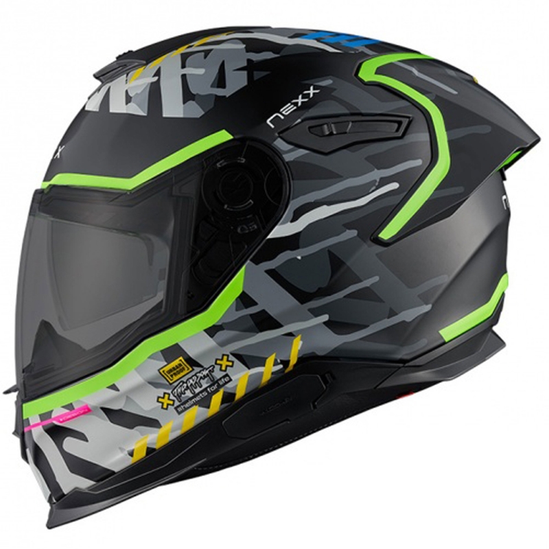 Casque moto intégral Nexx Y.100R Urbangram noir soldes