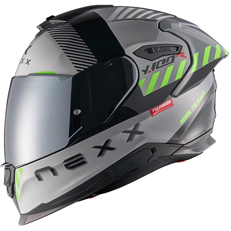 Casque moto intégral NEXX Y.100R Fade gris-noir soldes