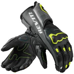 Gants de moto Revit Quantum 3 gris-jaune fluo