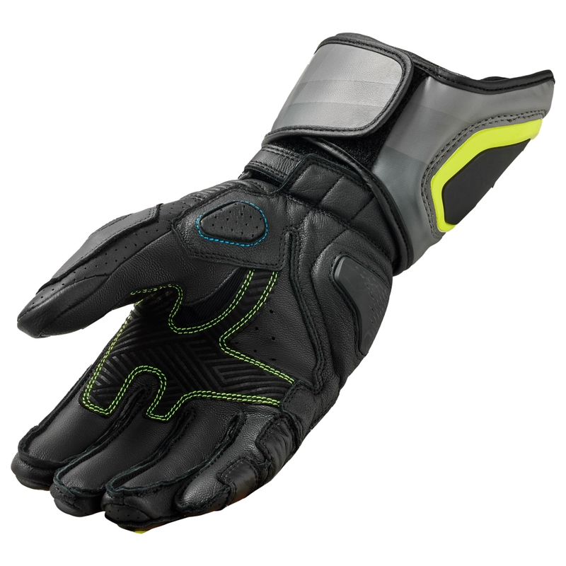 Gants de moto Revit Quantum 3 gris-jaune fluo