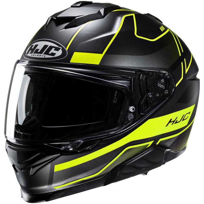 Casque moto intégral HJC i71 Iorix MC3HSF noir-jaune fluo
