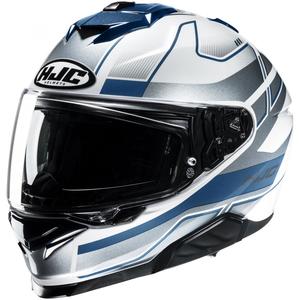 Casque moto intégral HJC i71 Iorix MC2 blanc-bleu-argent