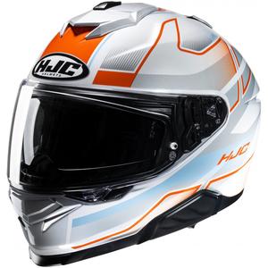 Casque moto intégral HJC i71 Iorix MC27 blanc-orange-gris