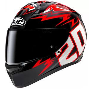 Casque moto intégral HJC C10 Diablo Mask MC1 noir-rouge-blanc