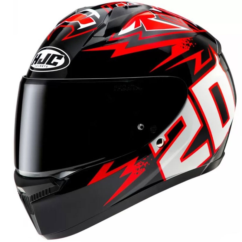 Casque moto intégral HJC C10 Diablo Mask MC1 noir-rouge-blanc