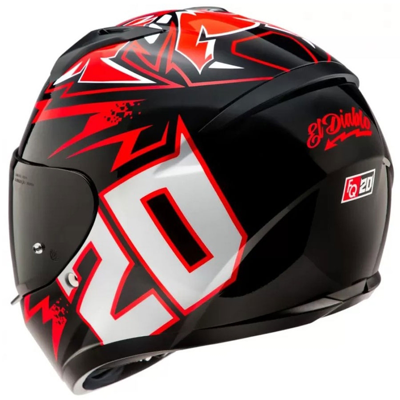 Casque moto intégral HJC C10 Diablo Mask MC1 noir-rouge-blanc