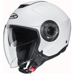 Casque moto jet HJC i40N Solid semi-plat blanc perle