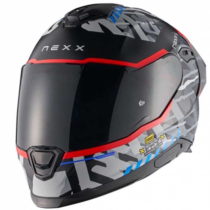 Casque moto intégral NEXX Y.100R Urbangram noir-rouge soldes