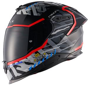 Casque moto intégral NEXX Y.100R Urbangram noir-rouge