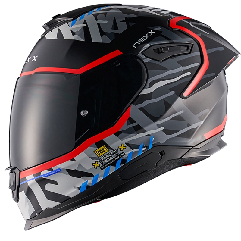 Casque moto intégral NEXX Y.100R Urbangram noir-rouge soldes