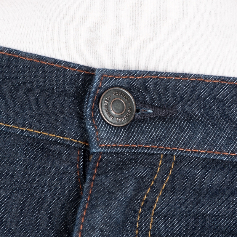 Jean slim Oxford Original approuvé AAA, jean moto bleu délavé