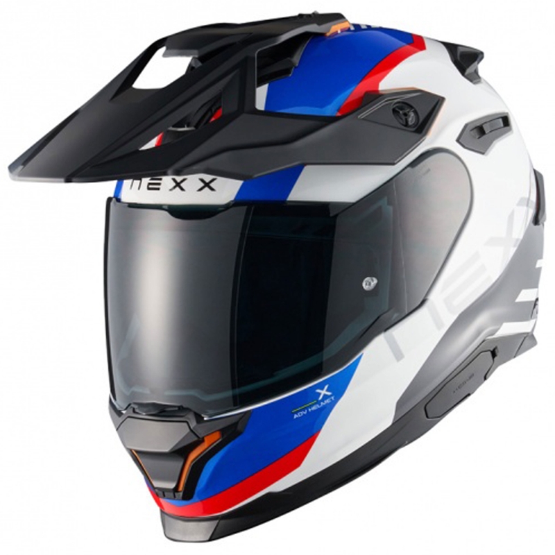 Casque moto enduro NEXX Y.TRAVL Quest blanc-bleu-rouge