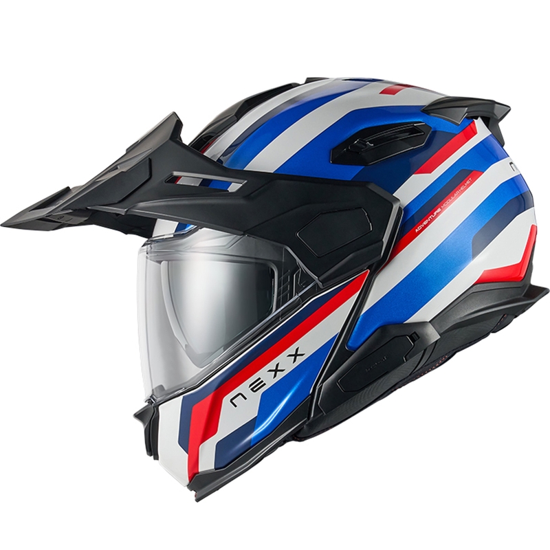 Casque moto modulable Nexx X.Lifecountry Westbound bleu-rouge