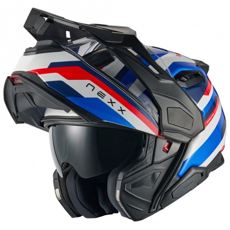 Casque moto modulable Nexx X.Lifecountry Westbound bleu-rouge