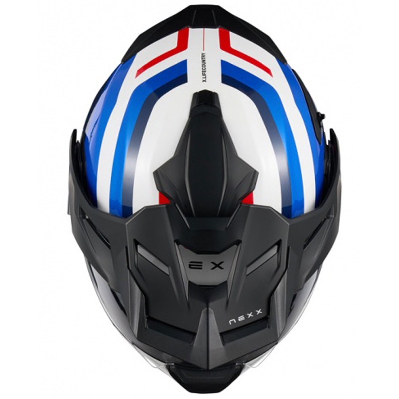 Casque moto modulable Nexx X.Lifecountry Westbound bleu-rouge