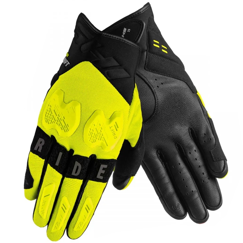 Gants moto Shima Drift jaune fluo-noir