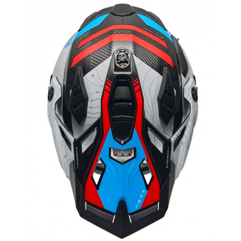 Casque moto enduro Nexx X.WED3 Furka bleu-rouge