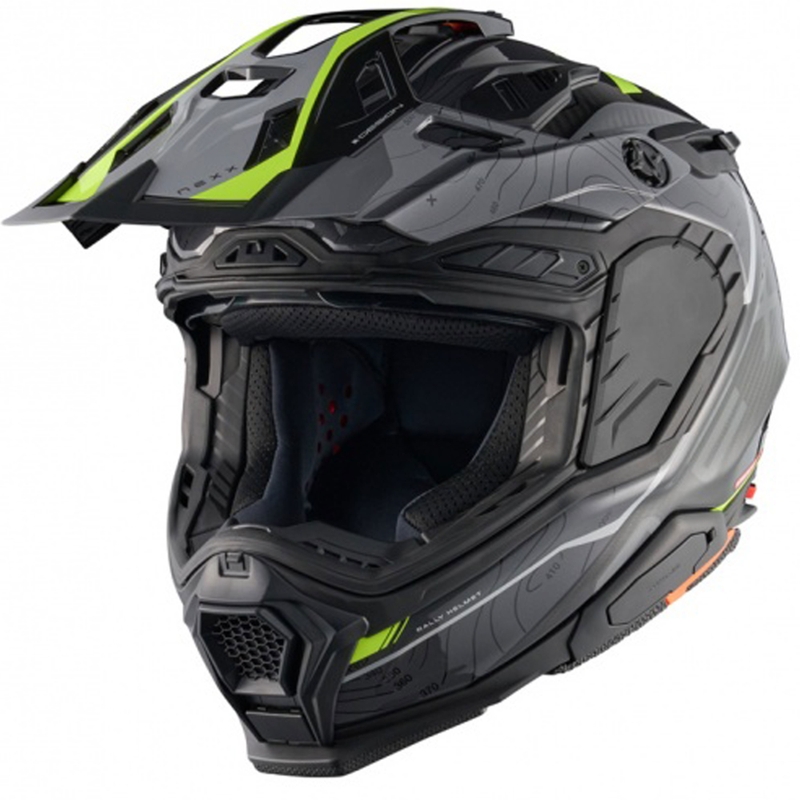 Casque moto enduro Nexx X.WED3 Furka gris-jaune fluo